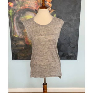 Madewell Gray Cap sleeve Crew neck Top Size M